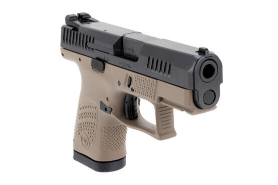 CZ P10S FDE 9mm pistol features a 12 round magazine